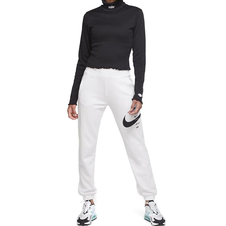 (WMNS) Nike Sportswear Ribbed Long Sleeves Tops Black Women's CU5365-010