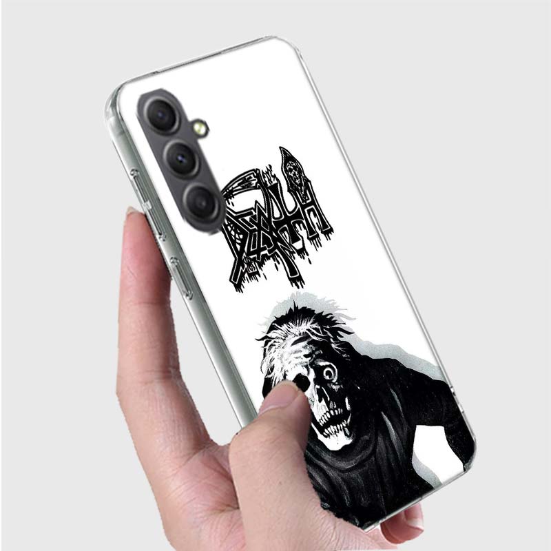 Metal Band D-Death Phone Case for Samsung A16 A26 A36 A56 A17 A37 A57 A07 A06 A02S A03 A04S A05S Galaxy Note 20 10 A50S A71 A51