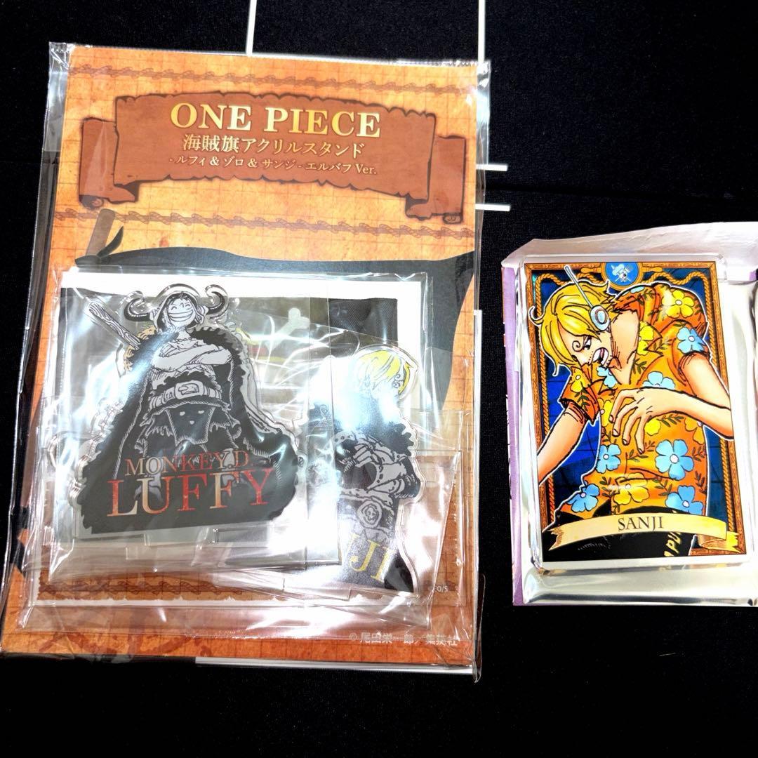 Used One Piece Pirate Flag Acrylic Stand Luffy Zoro Sanji Elbaf New Unopened