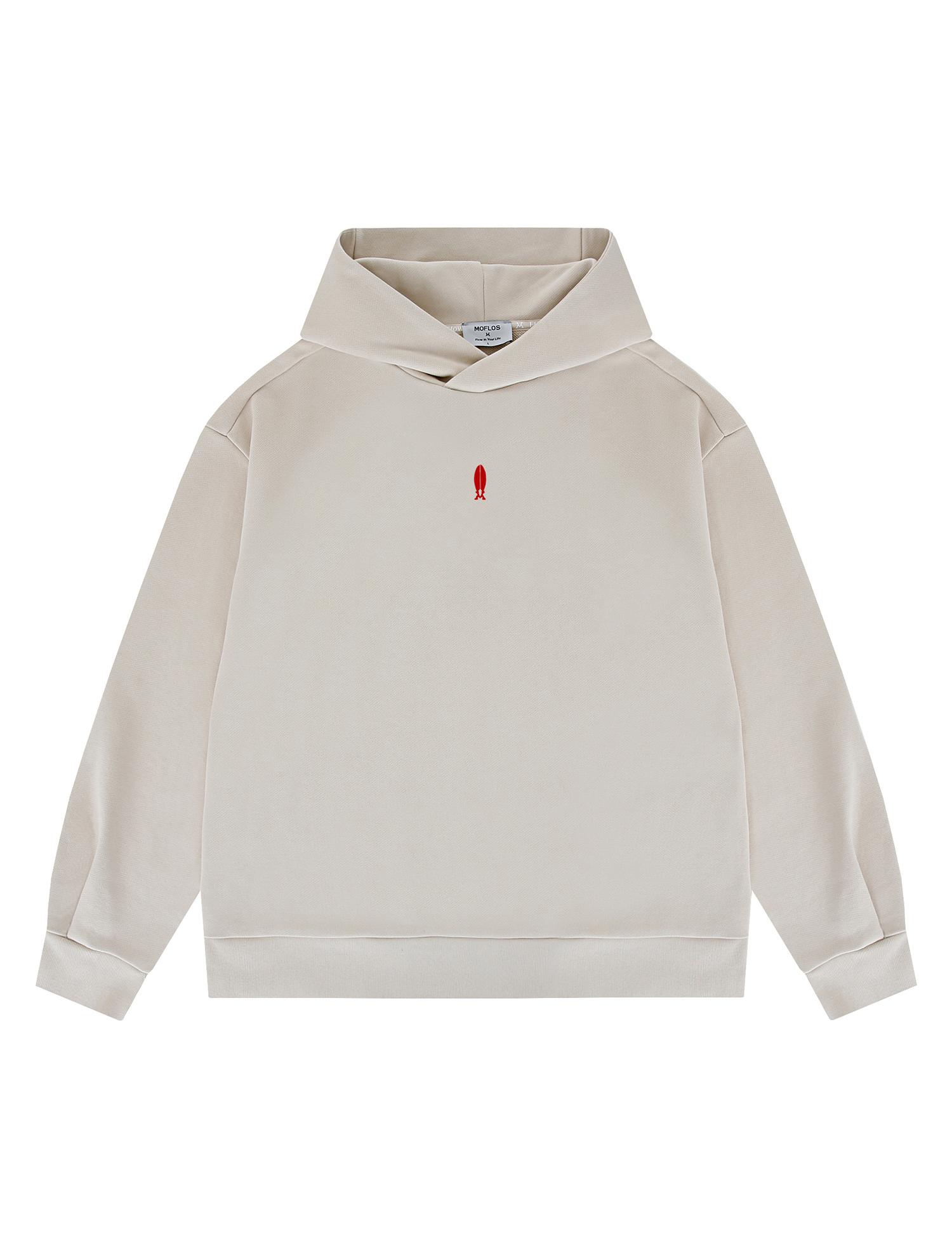 Mofros Surfboard Emblem Hoodie Beige Xs