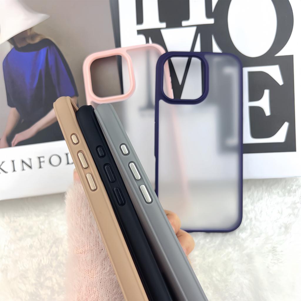 For iPhone 16 Pro Case Curved Frame PC + TPU Phone Cover Anti Drop Protection