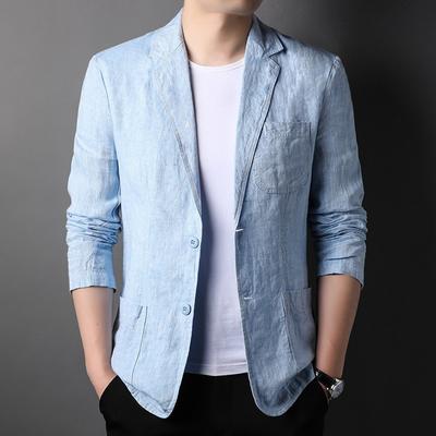 Men's Casual Suit Men's Thin New Style Men's Korean Style Spring and Autumn Linen Suit Single Suit Jacket