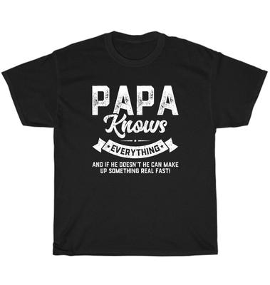 Papa weiß alles Vatertags-T-Shirt Unisex Lustiges T-Shirt Geschenk NEU