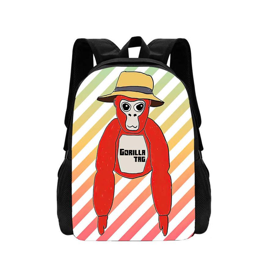 Gorilla Game Tag School школьные сумки для мальчиков и девочек большой емкости мультяшный — фото 8