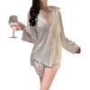 Sexy Underwear Sexy Women's Pure Desire Simple Shirt Lace Splicing Shorts Thin Pajamas