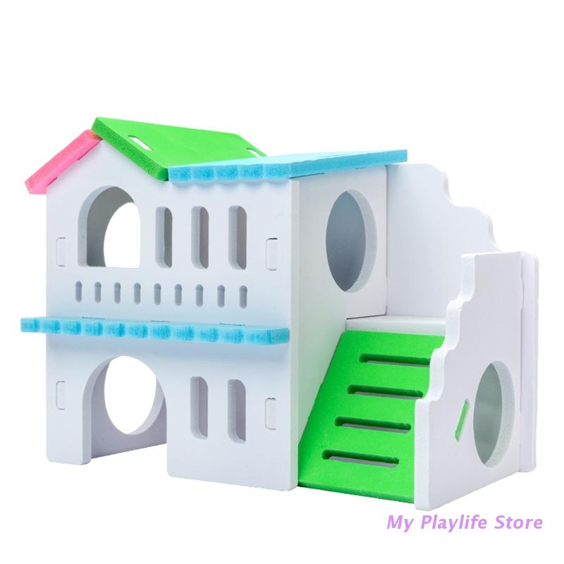 

Домик для хомяка из дерева, хижина для сна для маленьких животных, крыс, мышей, деревянная игрушка, место обитания, декор, гнездо для шиншиллы, укрытие для дома своими руками разноцветный