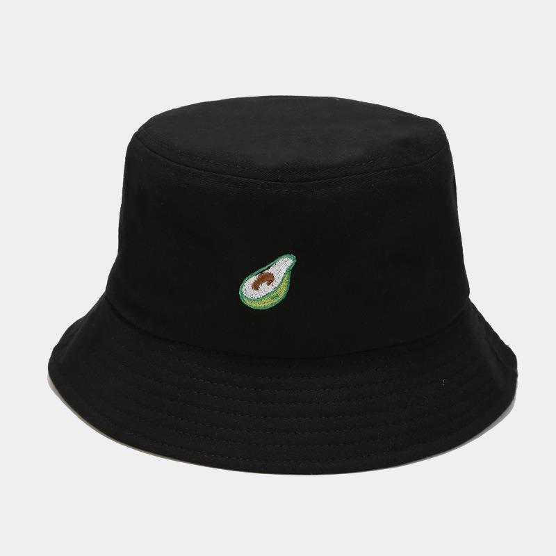 Unisex Bucket Hat Foldable Cute Fashional Fruit Embroidery Travel Beach Sun Hat Outdoor Cap