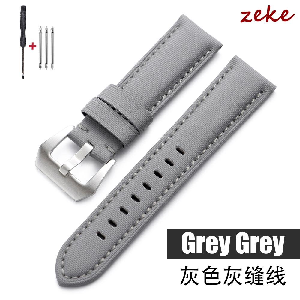 Universal Stitching Watch Band Durable Sailcloth & Leather Watch Strap 20mm 22mm 24mm 26mm Watchband Accessories Perforated Belt