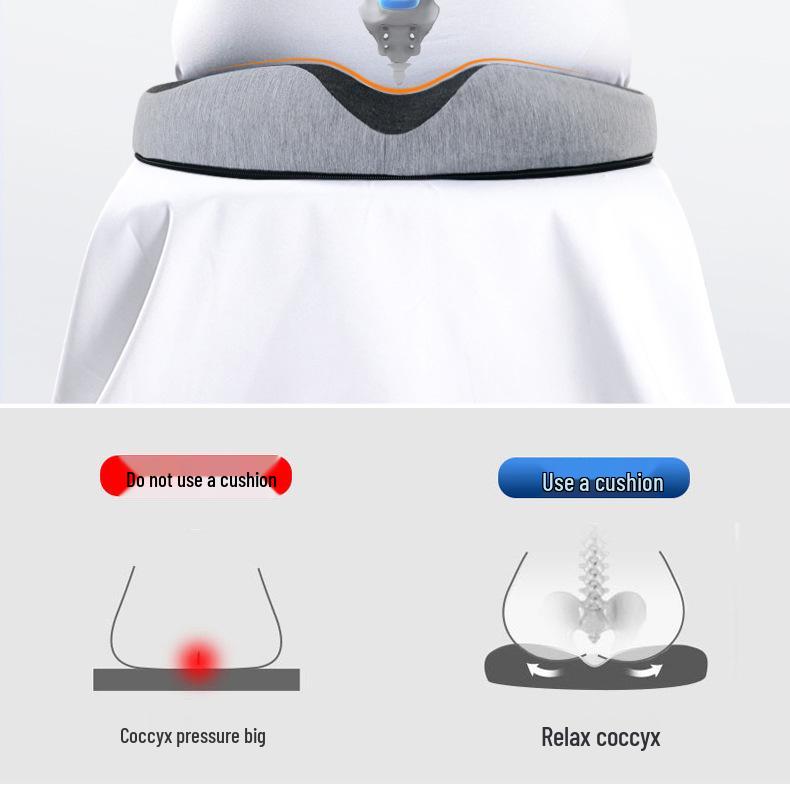 Memory Foam Hemorrhoid Cushion - Office Seat Pad for Long Sitting, Summer Use, Enhances Comfort & Supports Coccyx