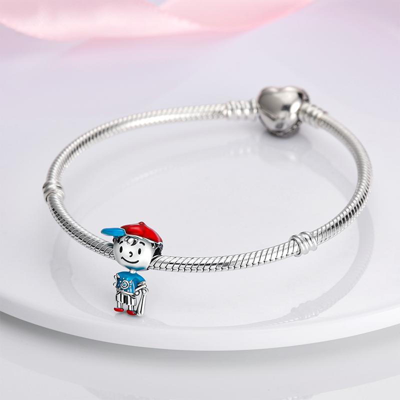 Kreativer Baseball Junge PerlenKupferbeschichtet Originalperlen Passend für OriginalCharms Armband Perlen Schmuck Geschenke Für Frauen