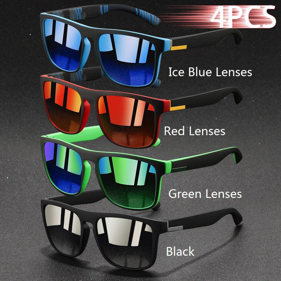 1/4 szt. Kwadratowe Okulary Przeciwsłoneczne Vintage Męskie Damskie Luksusowe Designerskie Okulary Przeciwsłoneczne Przeciwodblaskowe Retro Okulary do Wędkarstwa Jazdy