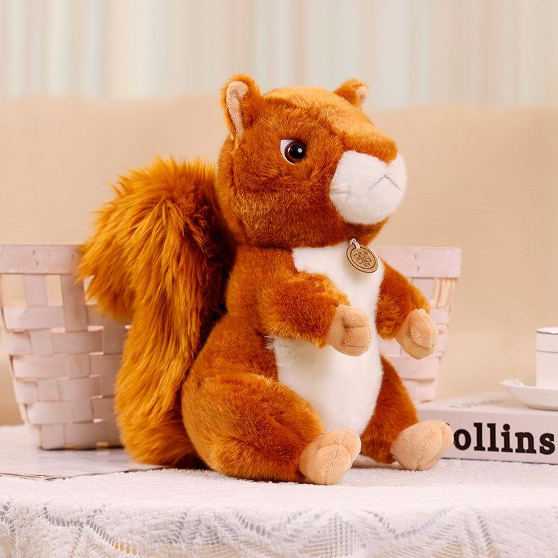 

Cute simulation little squirrel doll plush toy cute raccoon doll children soothing doll birthday gift 17cm（0.1kg）