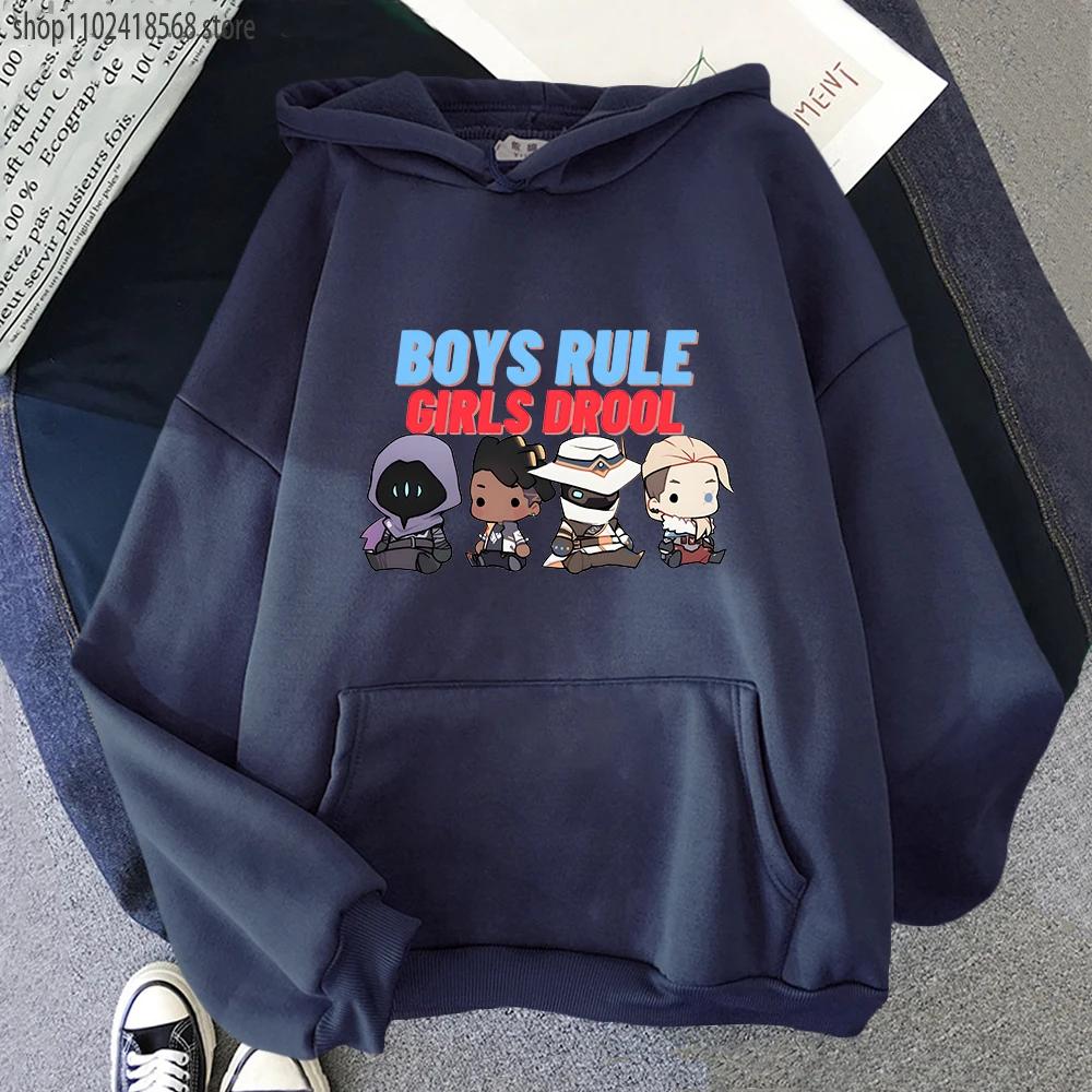 

Мультяшные худи Valorant Omen Cypher Sova Парни правят Девушки слюнки пускают Толстовка Милый Унисекс Пуловер Длинный рукав Sudaderas S