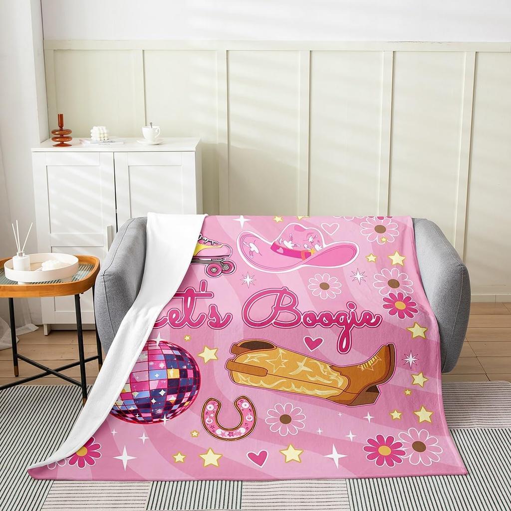 Japanese Style Soft Warm BlanketRainbow Butterfly Throw BlanketCherry Blossoms Fleece BlanketInk Painting Style Fuzzy Blanket