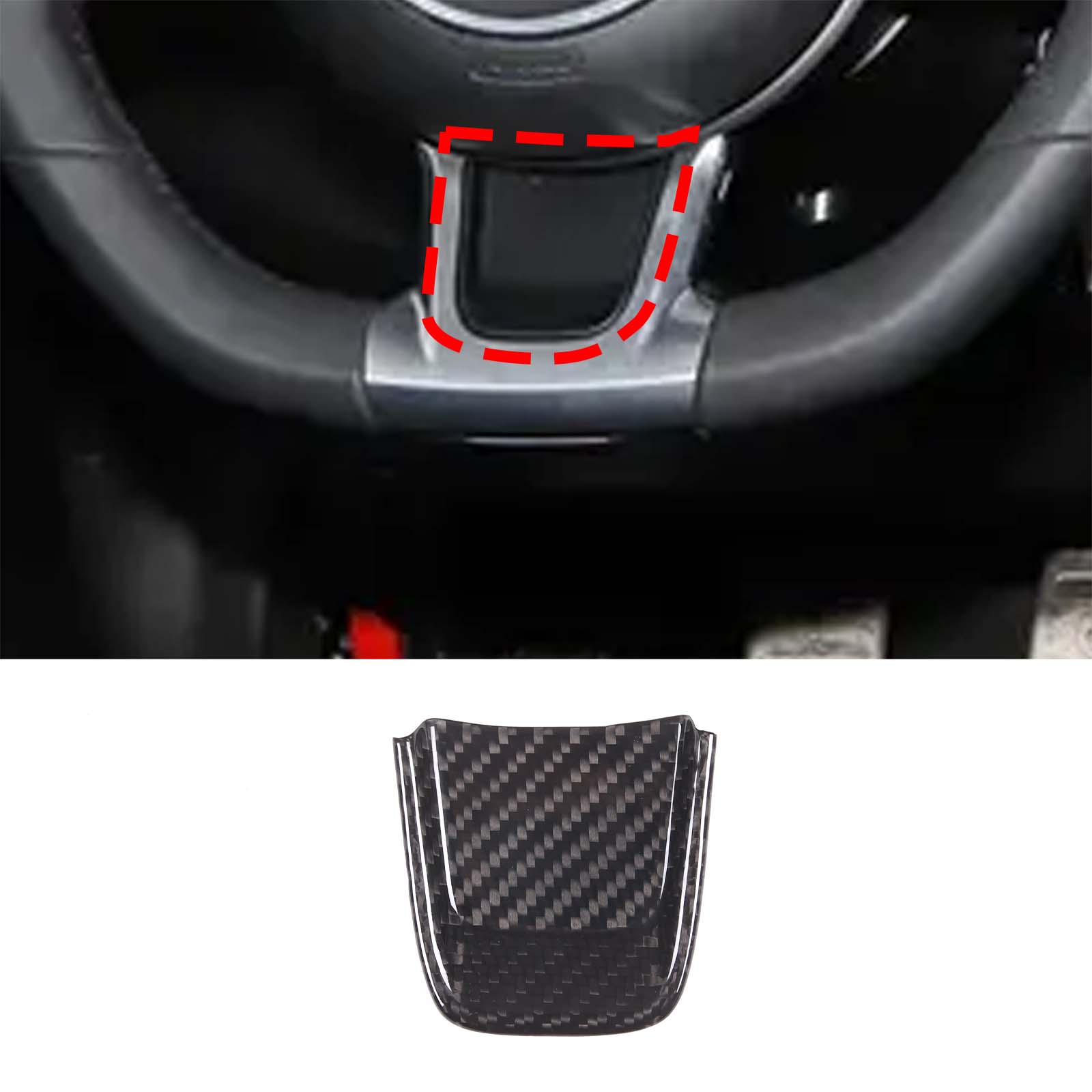 

Real Carbon Fiber Car Steering Wheel Bottom Cover Trim For Abarth 595 695 2017-2025 Auto Steering Wheel Decoration Accessories