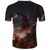 Godzilla King Of The Monster Men Short Sleeve Tops 3d Print Casual T-shirt Tee
