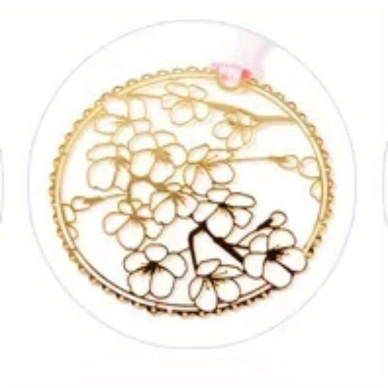 Cherry Blossom Series Chinese Style Hollow Bookmark Creative Small and Mini Brass Bookmark Page Clip