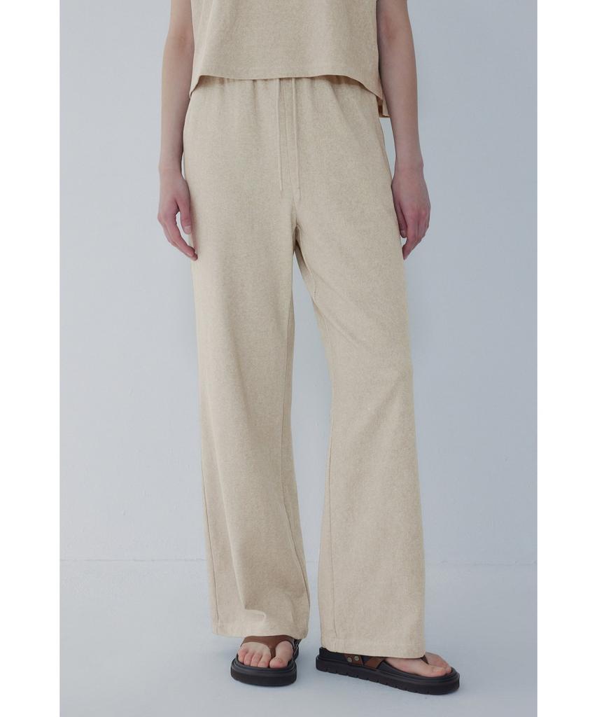 Bobeu Lettering Pigment Wide Pants_Light Khaki 7156230012