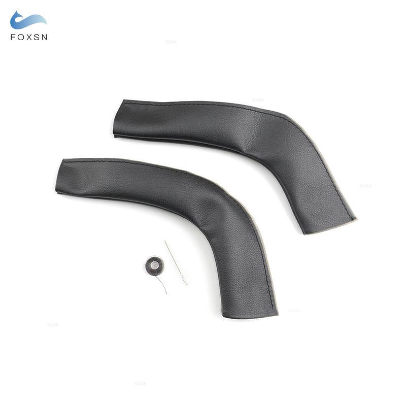 2Pcs Black Car Interior Door Handle Pull Cover Hand Sewing Microfiber Leather Cover For Porsche Cayenne 2011 2012 2013