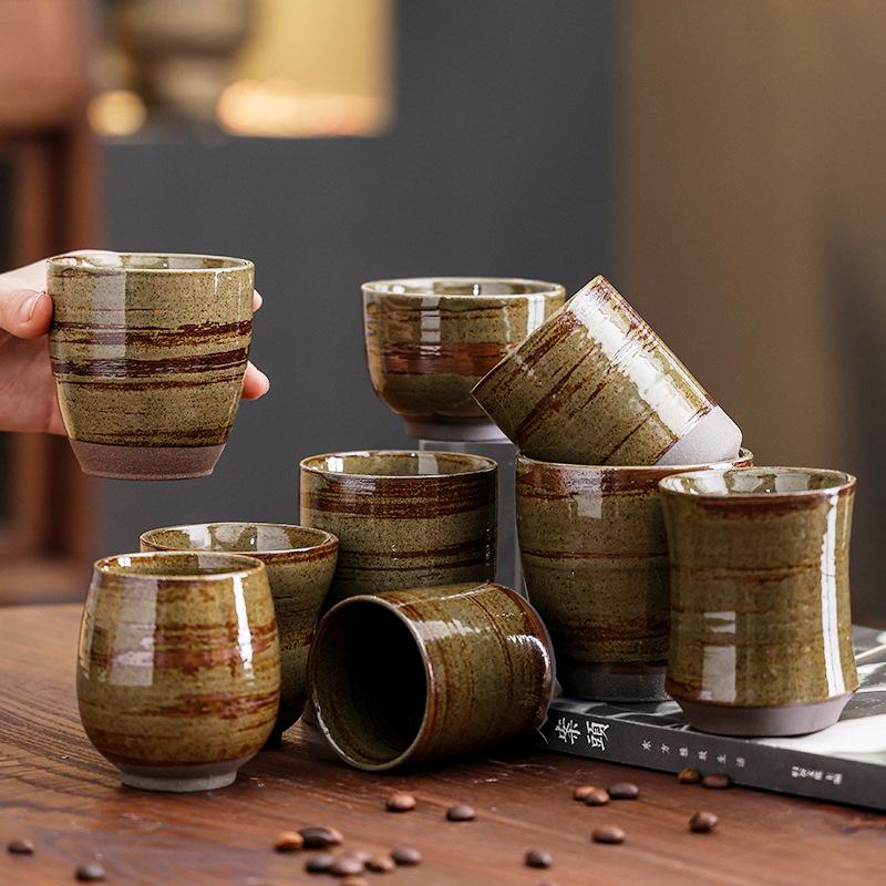 Retro Ceramic Coffee Cup Latte Latte Cup High Value Creative Water Cup Japanese Kung Fu Teacup