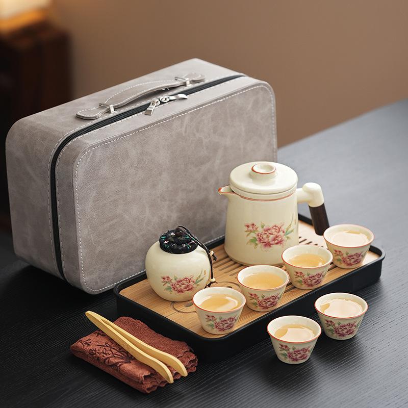 

National tide high-value Ru kiln kung fu tea set brewing teapot teacup household light luxury high-end tea utensils