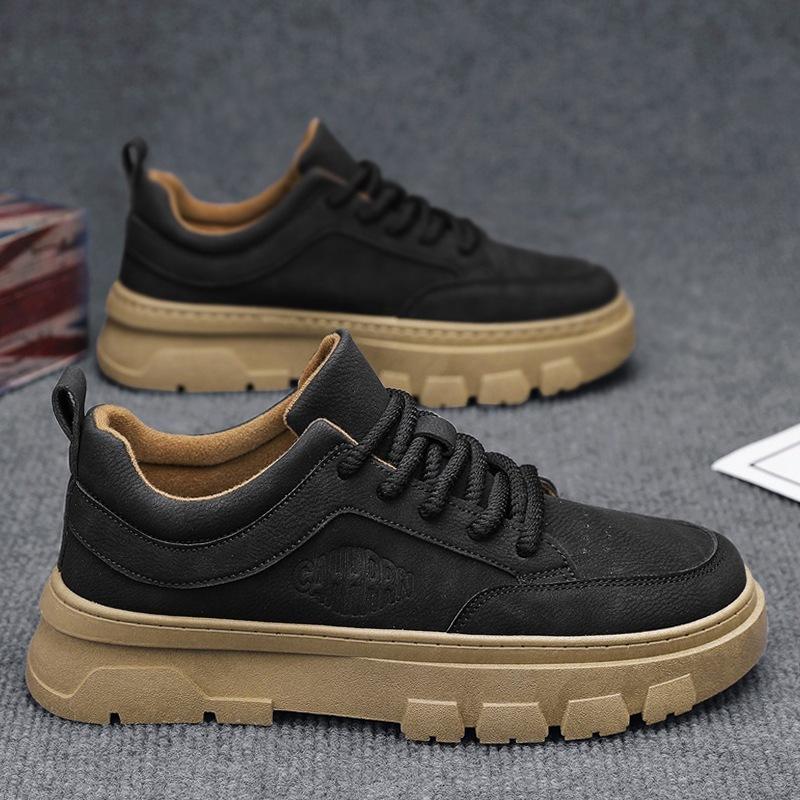 

Men s shoes autumn 2024 new velvet casual sports shoes men s British style tooling trendy shoes men s thick soles increase 39