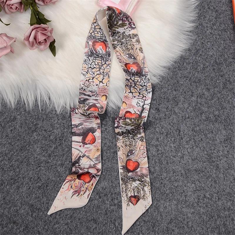 Summer scarf hairband for women with versatile kidnapping long streamers elegant fashionable narrow strips tied with small scarf