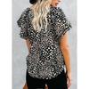 2026 New Printed Women's Summer V-Neck Half-Open Short-Sleeve Loose Casual T-Shirt
