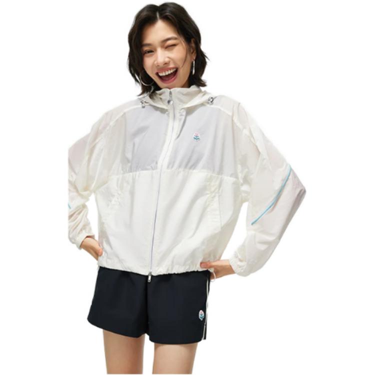 Li-Ning Sports Life Series Embroidered Floral Hooded Jacket Women Jacket Off-White AFDT434-6