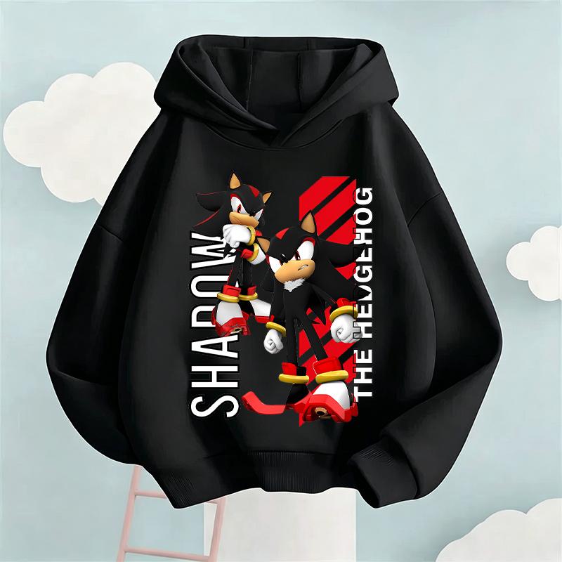 2026 Hoodie Boys Girls Cartoon Kids ShadowSonic Hedgehog Character Pullover Sweatshirt 2026 Long Sleeve Casual Top Children 4-13yrs