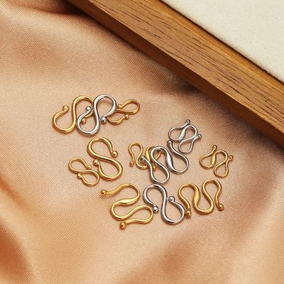 20pcs Stainless Steel W Shape Necklace Clasps Hooks for DIY Jewelry Making Finding Bracelets Supplies Accessories Wholesale