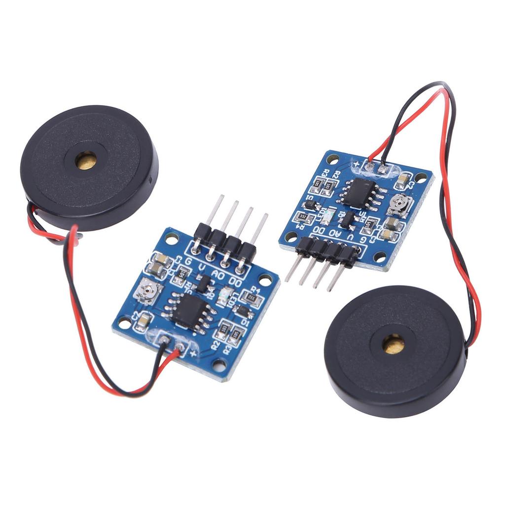 2 Stück Piezoelektrischer Vibrations-Tipp-Sensor-Modul AD DO Ausgang Einstellbare Empfindlichkeit Vibrationsschalter-Modul