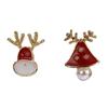 Asymmetrical Christmas Reindeer Bell Stud Earrings - Cute & Trendy 