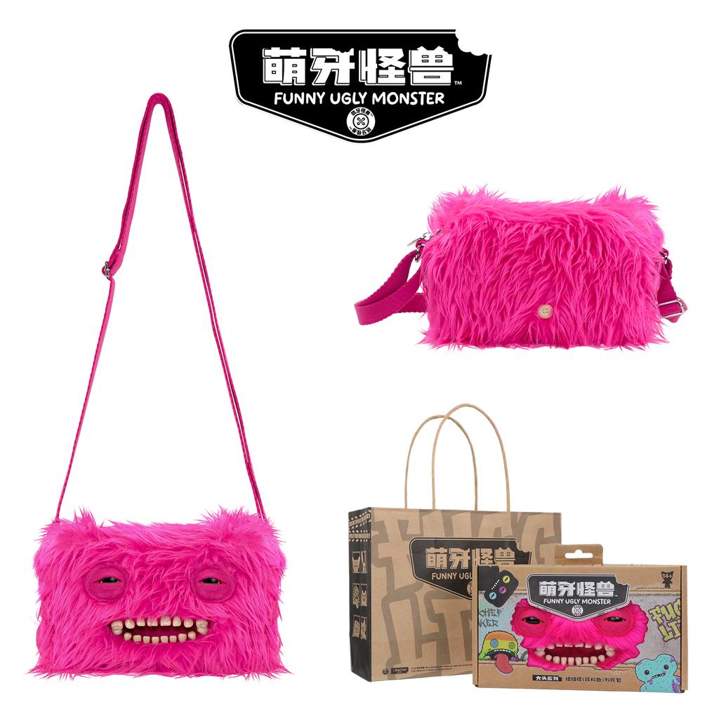 Bolso Bandolera de Peluche Monstruo Feo Lindo Muñeco con Dientes Divertidos Mochila Regalo de Cumpleaños para Niños