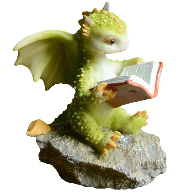Adorable Cartoon Dragon Resin Ornament - Dinosaur Figure Gift for Friends & Teachers