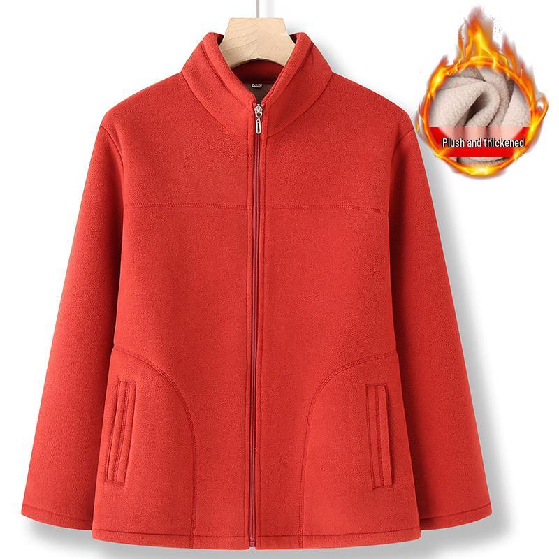 Women's Fleece Hoodie Jacket for Elderly - Winter & Spring Wear