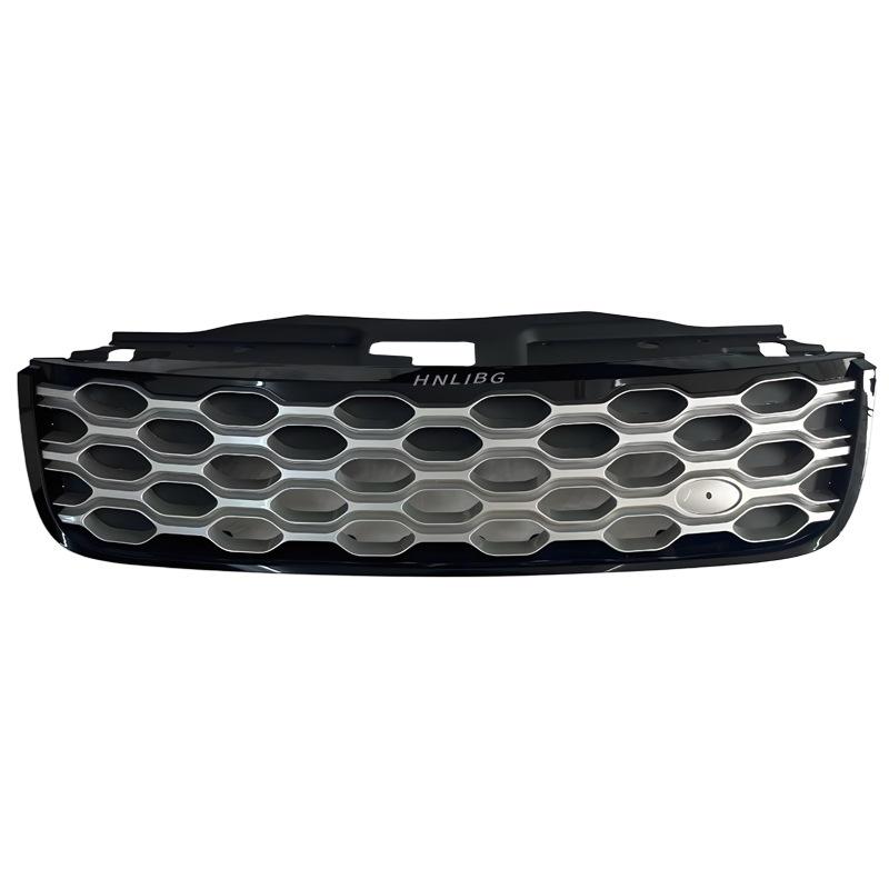 Kompatibel mit 2020 Land Rover Discovery 5: Schwarzer Rand Silbernes Netz Frontstoßstangen-Kühlergrill LR142423