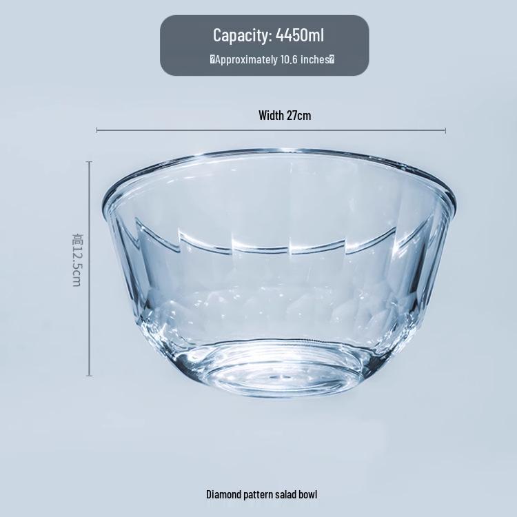 Heat-Resistant Borosilicate Glass Bowl for Microwave, Egg Beating, Baking, Dough Mixing, and Soup.
