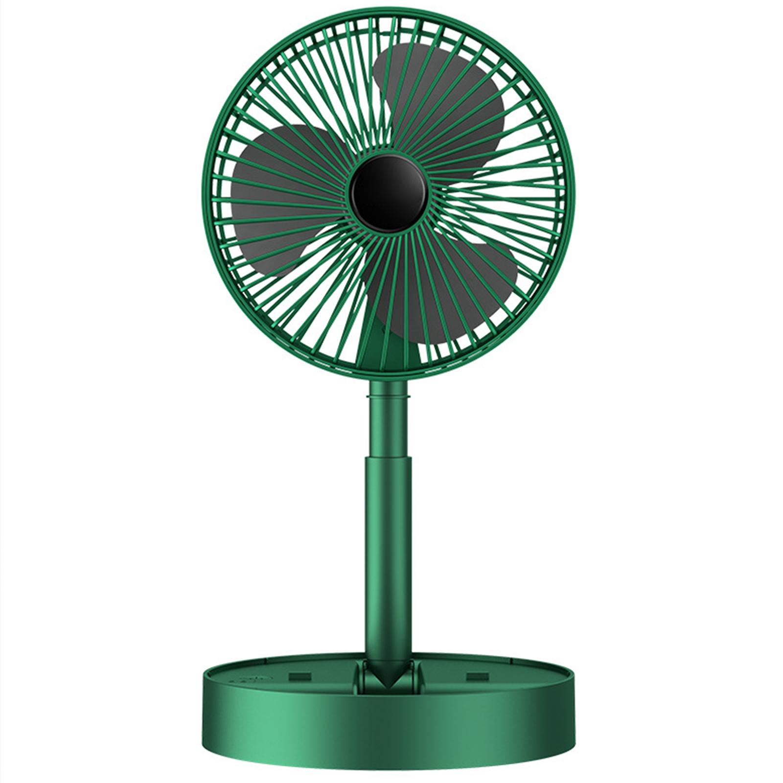 Foldaway Fan 3 Speeds, Standing Pedestal USB Fan, USB And Battery Operated Fan With 3-Speed Adjustable Settings green#0