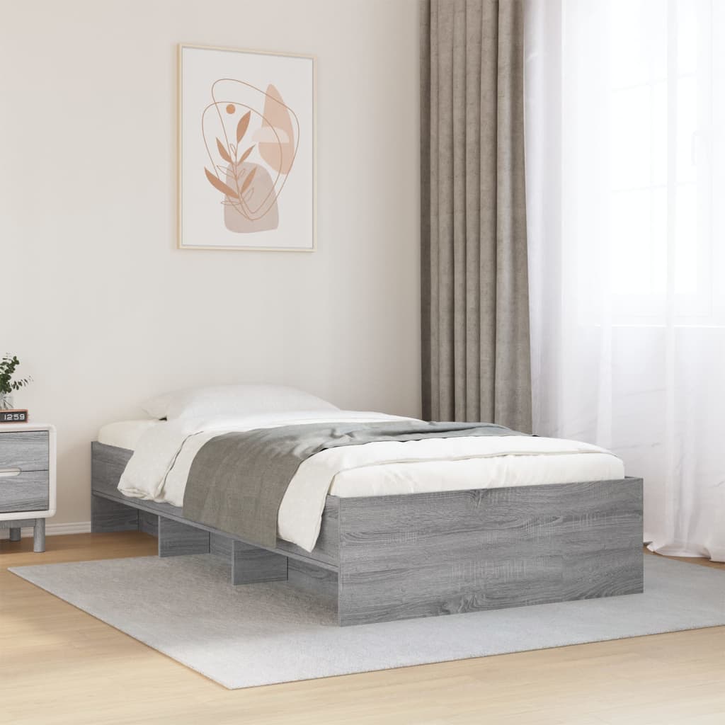 Bed Frame Grey Sonoma 75 x 190 cm Particleboard
