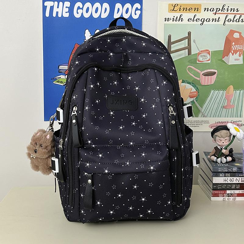 Schoolbag Schoolbag Japanese Ins New High-value Fresh and Sweet Star Backpack for Junior High School Students Casual and Lightweight Backpack