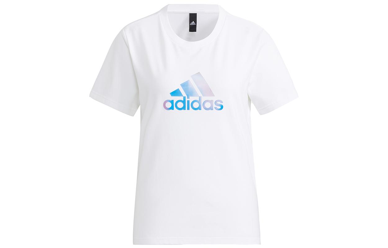 

Adidas T Shirts Women s White Crew Neck Moderate Straight Fit H09748 S