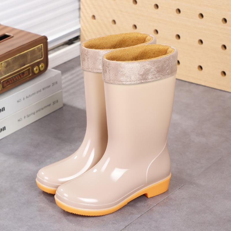 Women's high rain boots labor boots lightweight PVC non-slip mesh yarn inner women's rain shoes back kitchen cleaning water boots rubber shoes