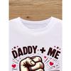 European Sizes Boy's Casual Round Neck T-Shirt with "DADDY + ME" Fist Print