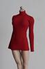 Toy Hobby Scale Figure Accessory Compatible with TBLeague Dark Red Solid Rib Knit Bodycon Sweater Dress for Beautiful Office Ladies and Other