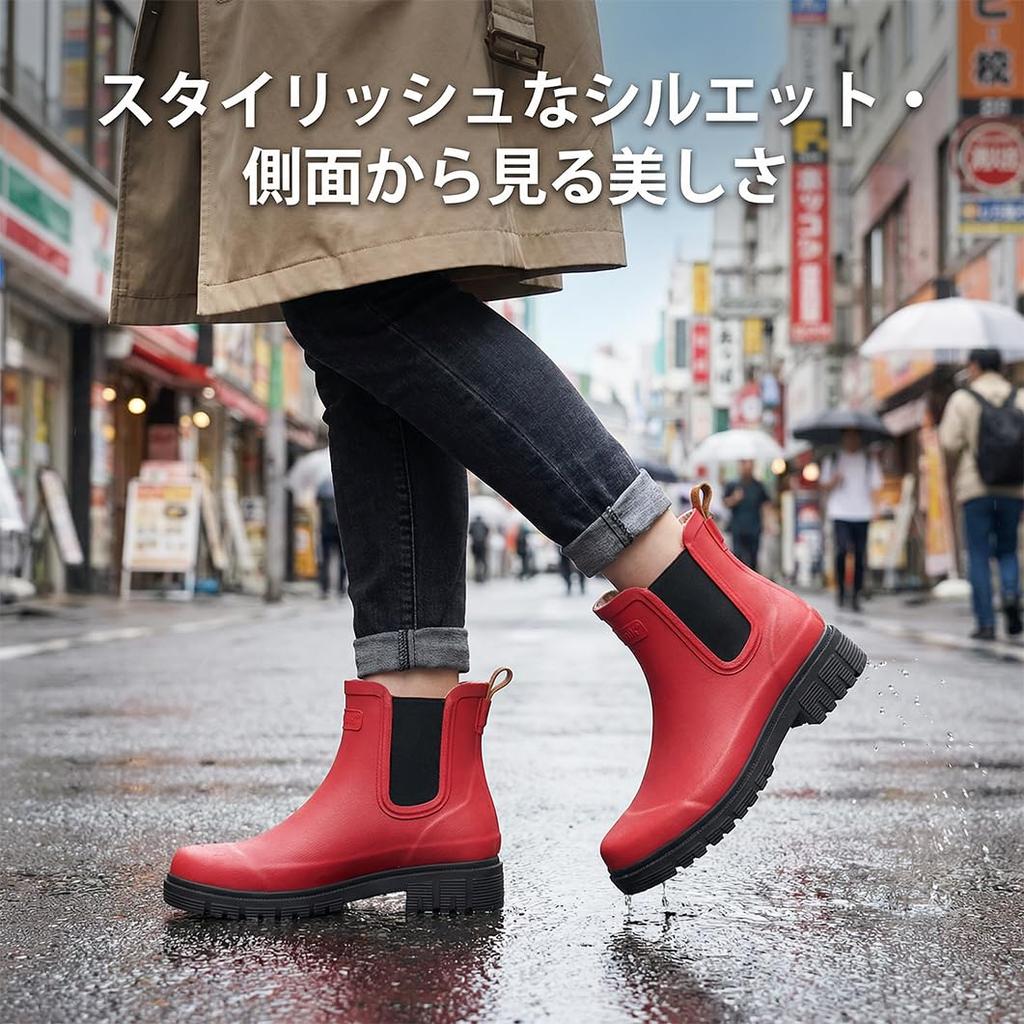 Rain Rain Small and Large Easy to Walk Comfortable for [Jollywalk] Women's Boots, Shoes, Boots, Rain, All-weather, Non-slip, Sizes, In, Waterproof,
