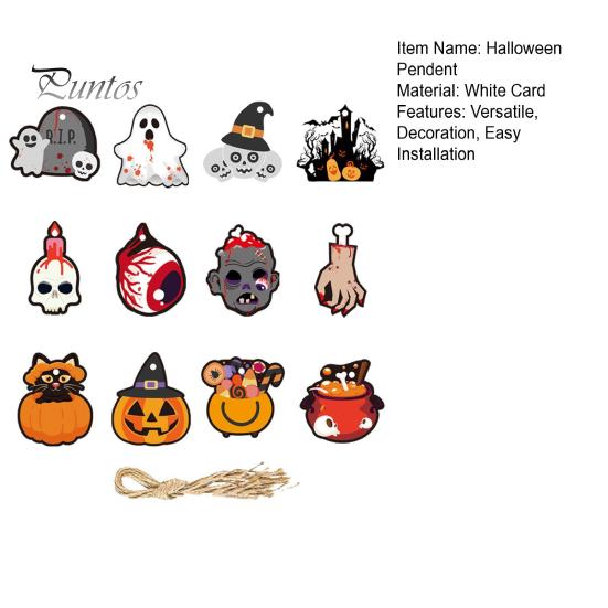 1 Set Halloween Pendent Easy Installation Pumpkin Ghost Hanging Ornaments for Festive Home Decoration