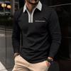 Men's Slim Fit Pocket Long Sleeved T-shirt Polo Shirt