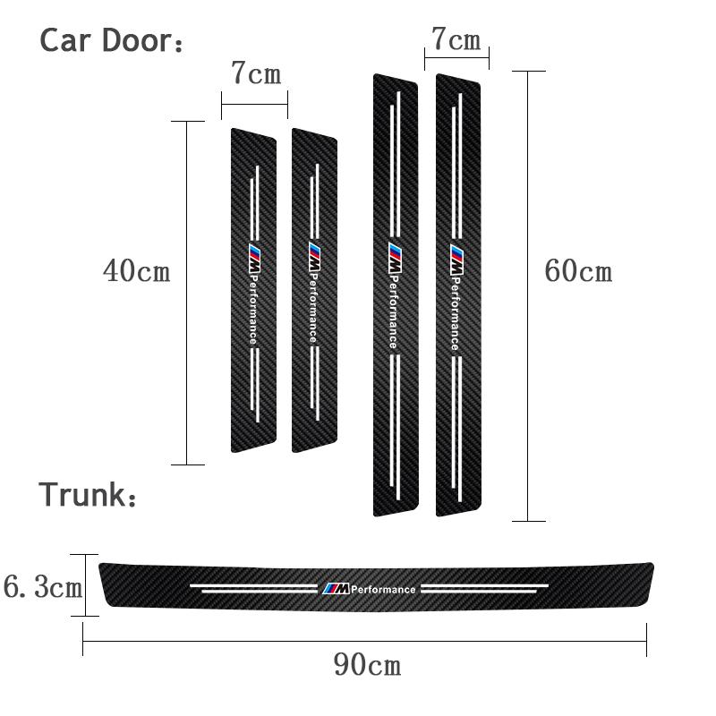 4/5PCS Auto Door Pedal Carbon Fiber threshold Strip Scratch Resistant Sticker For BMW X1 X2 X3 X5 X4 X6 X7 iX3 F20 F10 F07 E70 E