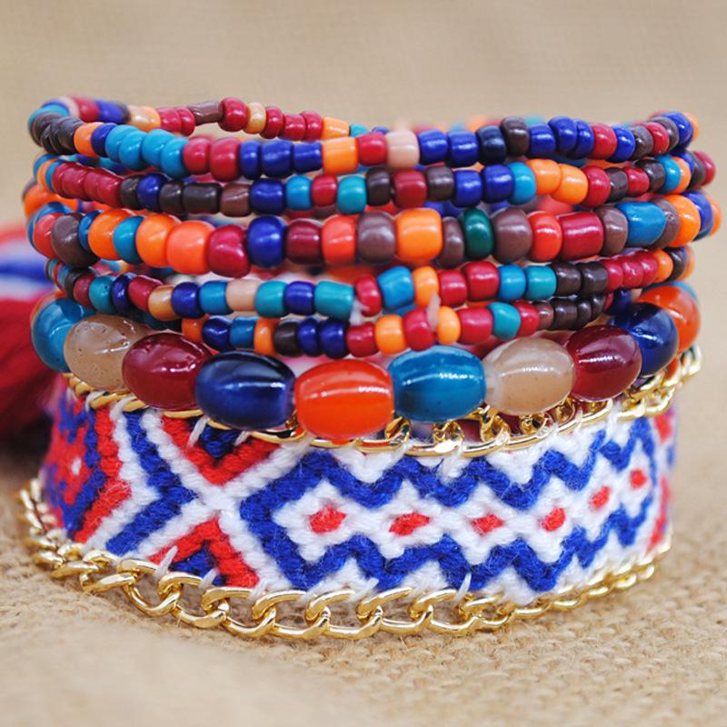 Bohemian Multi-Layer Bracelet, Nepalese Pattern Hand-Woven Bracelet, Personalized Ethnic Style Bracelet Generation